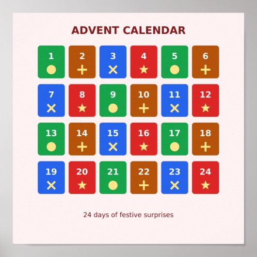 Weihnachts-Adventskalenderposter Poster (Vorne)