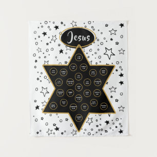 Weihnachts-Adventskunst für die Namen von Jesus Bu Wandteppich