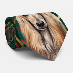 Weihnachts Afghane Windhund Hund Rot Kariert Weihn Krawatte