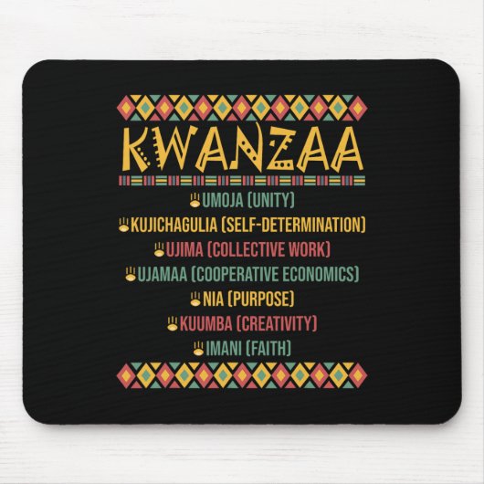 Weihnachts-Afrikanisches Glück Kwanzaa 7 Sieben P Mousepad (Vorne)