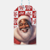 Weihnachts-Afroamerikaner Jolly Santa Claus, Geschenkanhänger (Vorderseite)