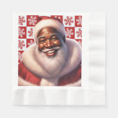 Weihnachts-Afroamerikaner Jolly Santa Claus, Serviette (Vorderseite)