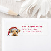 Weihnachts Airdale Terrier Rücksendeadresse (Insitu)