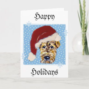 Weihnachts-Airedale Feiertagskarte