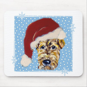 Weihnachts-Airedale Mousepad
