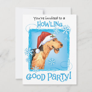 Weihnachts Airedale Urlaub Einladung