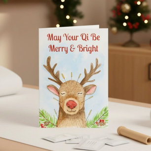 Weihnachts Akupunktur Möge Dein Qi Fröhlich Sein  Karte