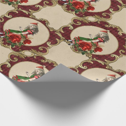 Weihnachts-Alice im Wunderland Geschenkpapier (Ecke)