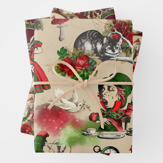 Weihnachts-Alice im Wunderland Geschenkpapier Set (Beispiel)