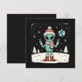 Weihnachts-Alien Feiertagskarte (Vorne/Hinten)