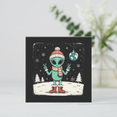Weihnachts-Alien Feiertagskarte (Stehend Vorderseite)