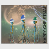 Weihnachts-Alien Geschenkpapier (Flach)