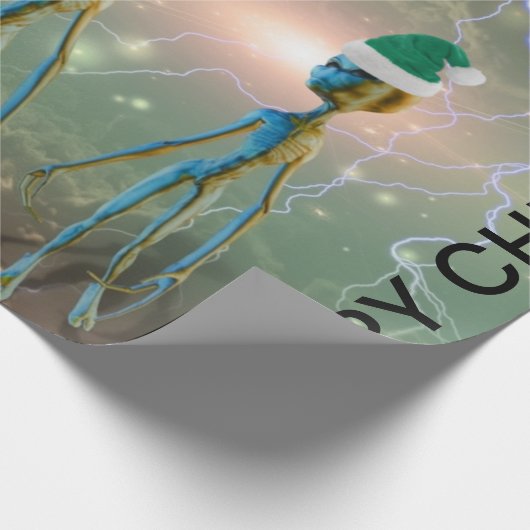 Weihnachts-Alien Geschenkpapier (Ecke)