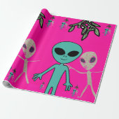 Weihnachts-Alien Geschenkpapier (Ungerollt)