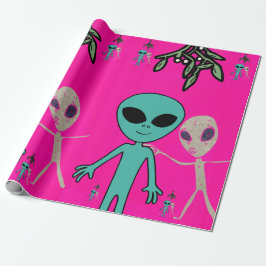 Weihnachts-Alien Geschenkpapier