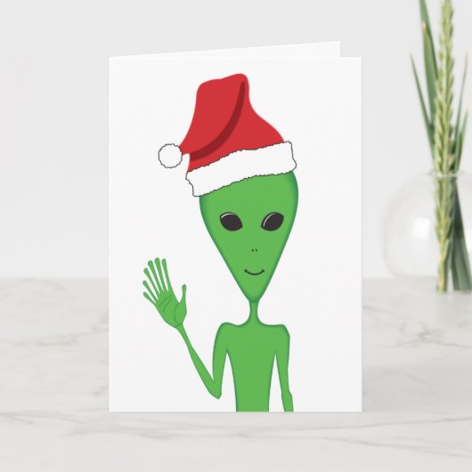 Weihnachts-Alien Jahresgrüße Feiertagskarte (Vorderseite)