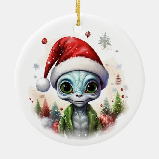 Weihnachts-Alien Keramik Ornament (Hinten)