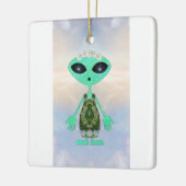 Weihnachts-Alien Keramikornament (Links)