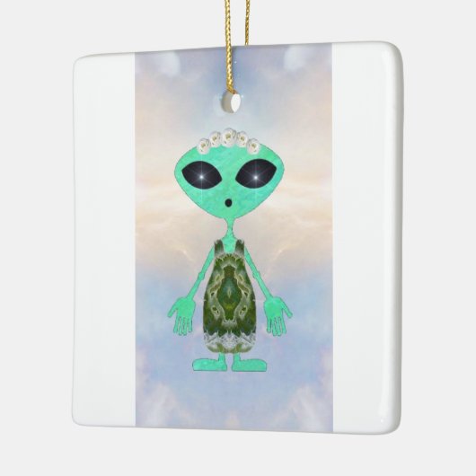 Weihnachts-Alien Keramikornament (Links)