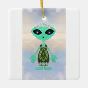 Weihnachts-Alien Keramikornament