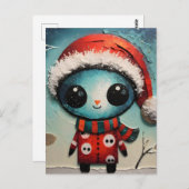 Weihnachts-Alien Postkarte (Vorne/Hinten)
