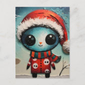 Weihnachts-Alien Postkarte (Vorderseite)