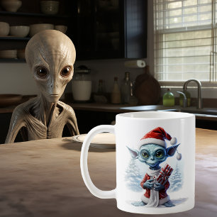 Weihnachts-Alien-UFO Kaffeetasse