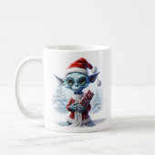 Weihnachts-Alien-UFO  Kaffeetasse (Links)