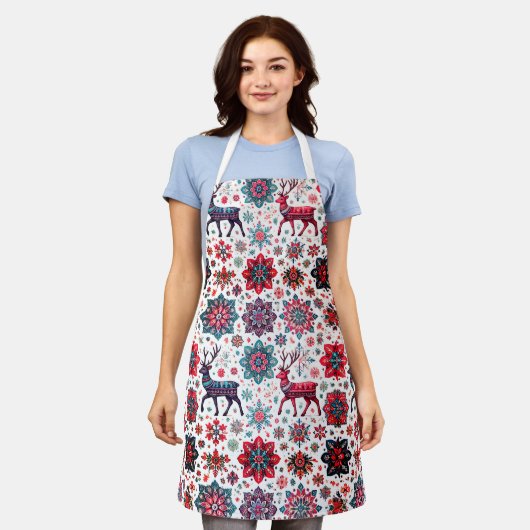Weihnachts-All-over-Print Winter Design-Schürze Schürze (Getragen)