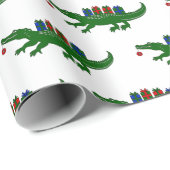 Weihnachts-Alligator-Geschenkpapier Geschenkpapier (Rolleneckpunkt)