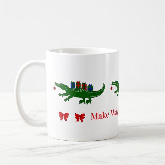 Weihnachts-Alligator-Tasse Kaffeetasse (Links)
