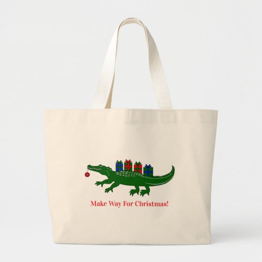 Weihnachts-Alligator-Tragetasche Jumbo Stoffbeutel (Vorne)