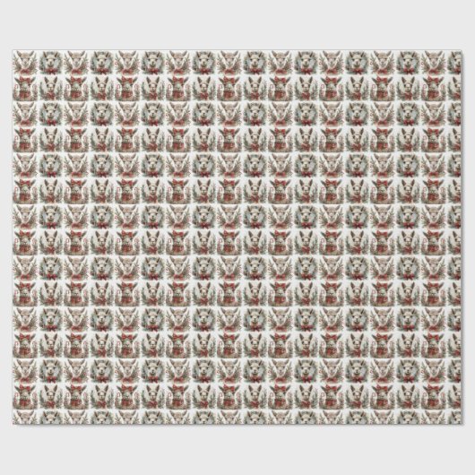 Weihnachts Alpaca Weihnachtsgeschenk Wrap Paper Geschenkpapier (Flach)