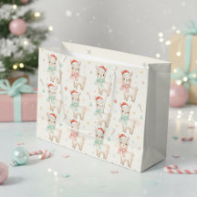 Weihnachts-Alpaka-Geschenktasche  Niedliches Llama