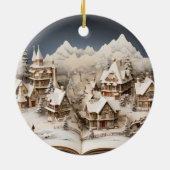 Weihnachts Alpensturybuch Dorf Keramik Ornament (Hinten)