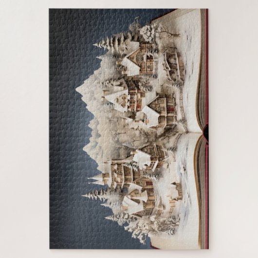 Weihnachts Alpensturybuch Dorf Puzzle (Vertikal)