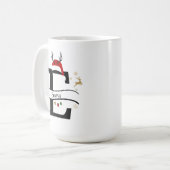 Weihnachts-Alphabet-Kollektion – Buchstabe E Desig Kaffeetasse (Vorderseite Links)