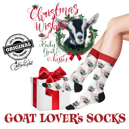 Weihnachts Alpine Baby Goat wünscht Socken