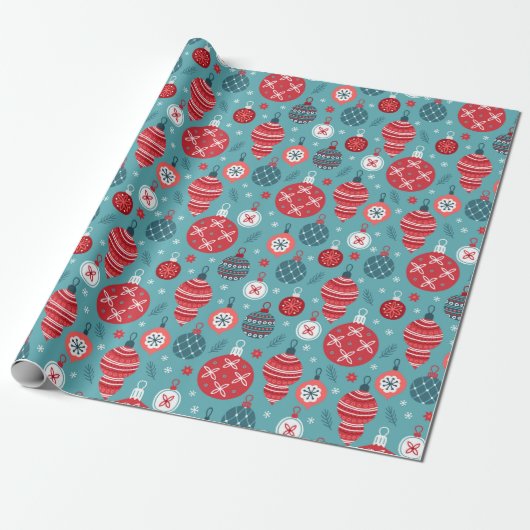 Weihnachts-altes Muster Wrapping Paper Geschenkpapier (Ungerollt)
