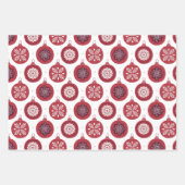 Weihnachts altmodische Muster Wrapping Paper Sheet Geschenkpapier Set (Vorderseite 3)