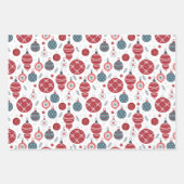 Weihnachts altmodische Muster Wrapping Paper Sheet Geschenkpapier Set (Vorderseite 2)