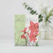 Weihnachts-Amaryllis-Postkarte Feiertagspostkarte (Stehend Vorderseite)