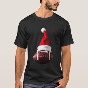 Weihnachts-American-Football-Ball-Santa-Hut (1) T-Shirt