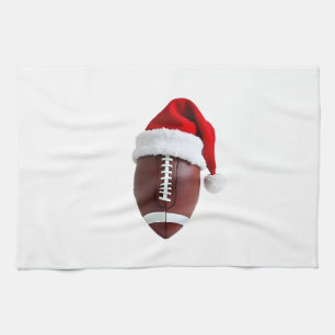 Weihnachts-American-Football-Ball-Weihnachtsmannmü Geschirrtuch