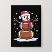 Weihnachts American Football Snowman Xmas Sport Button (Vorderseite)