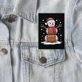 Weihnachts American Football Snowman Xmas Sport Button (Insitu)