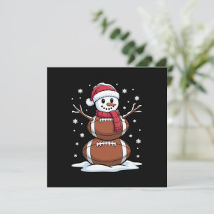 Weihnachts American Football Snowman Xmas Sport Einladung