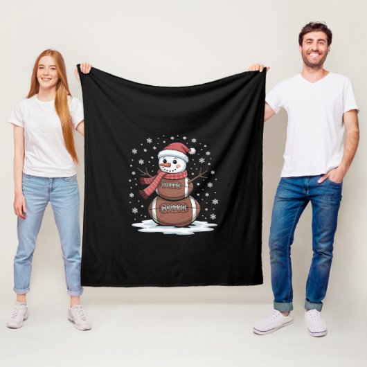 Weihnachts American Football Snowman Xmas Sport Fleecedecke (Beispiel)