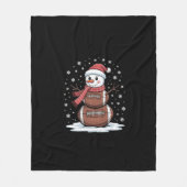 Weihnachts American Football Snowman Xmas Sport Fleecedecke (Vorderseite)