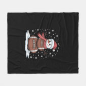 Weihnachts American Football Snowman Xmas Sport Fleecedecke (Vorderseite (Horizontal))